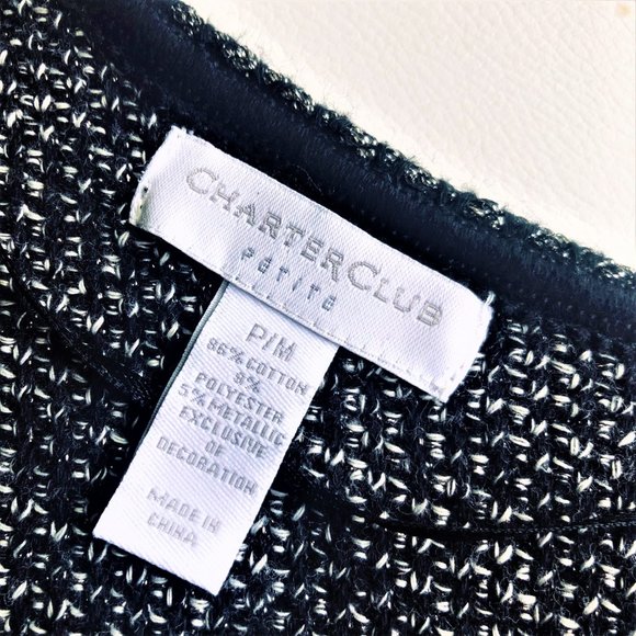 CHARTER CLUB Multi Textured Tweed Cardigan Jacket Size M Petite - Picture 6 of 7